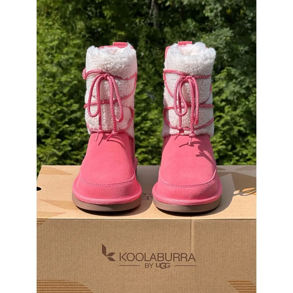 NIB Koolaburra by UGG Girls Pink Cozy Michon Short Boot - Child Kid Youth 3Y